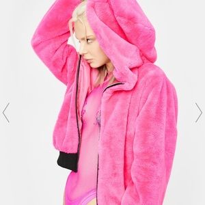 MONARCH MANIA FAUX FUR JACKET small